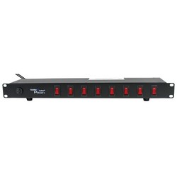 Stellar Labs 28-11161 8 Red Lighted Switches Rack Mount Outlet Strip 15amp/120v