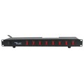 Stellar Labs 28-11161 8 Red Lighted Switches Rack Mount Outlet Strip 15amp/120v